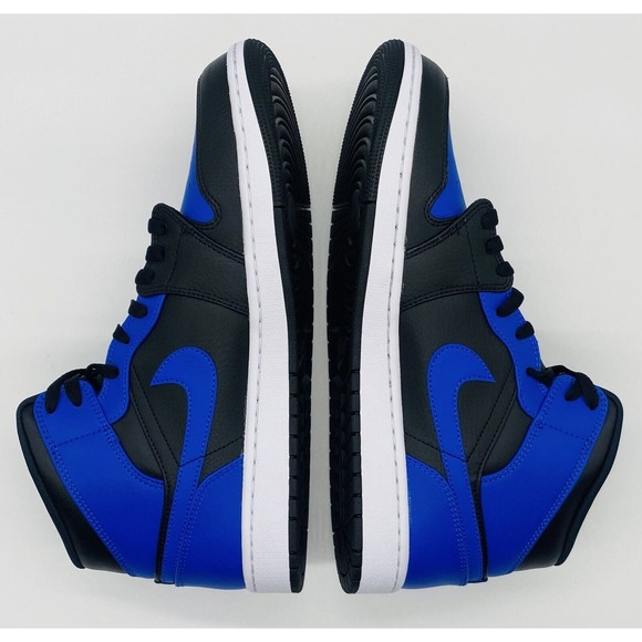 NEW Nike Air Jordan 1 Mid 'Hyper Royal Blue' Black 554724-077 Men’s Size Multi - Picture 6 of 6